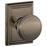 Schlage Residential F10 - Andover Knob Passage Lock with 16080 Latch and 10027 Strike - Addison Trim