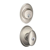 Schlage Siena Single Cylinder Keyed Entry Door Knob Set and Wakefield Deadbolt Combo with Wakefield Rose