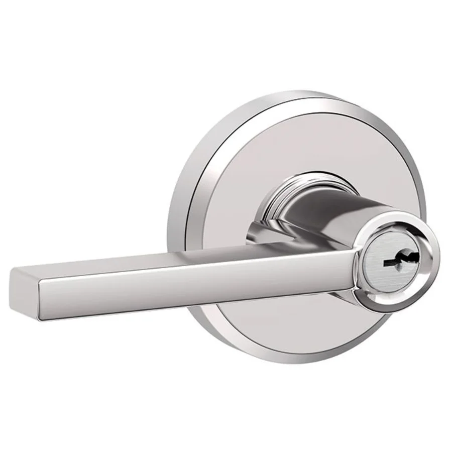 Schlage F51ALAT608COL Latitude Single Cylinder Keyed Entry Door Lever Set  Satin for sale online