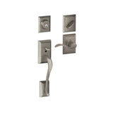 Schlage Addison Right Handed Sectional Single Cylinder Keyed Entry Handleset with Accent Lever with Decorative Addison Trim