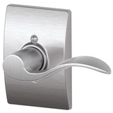 Schlage Accent Right Handed Non-Turning One-Sided Dummy Door Lever with Decorative Century Trim