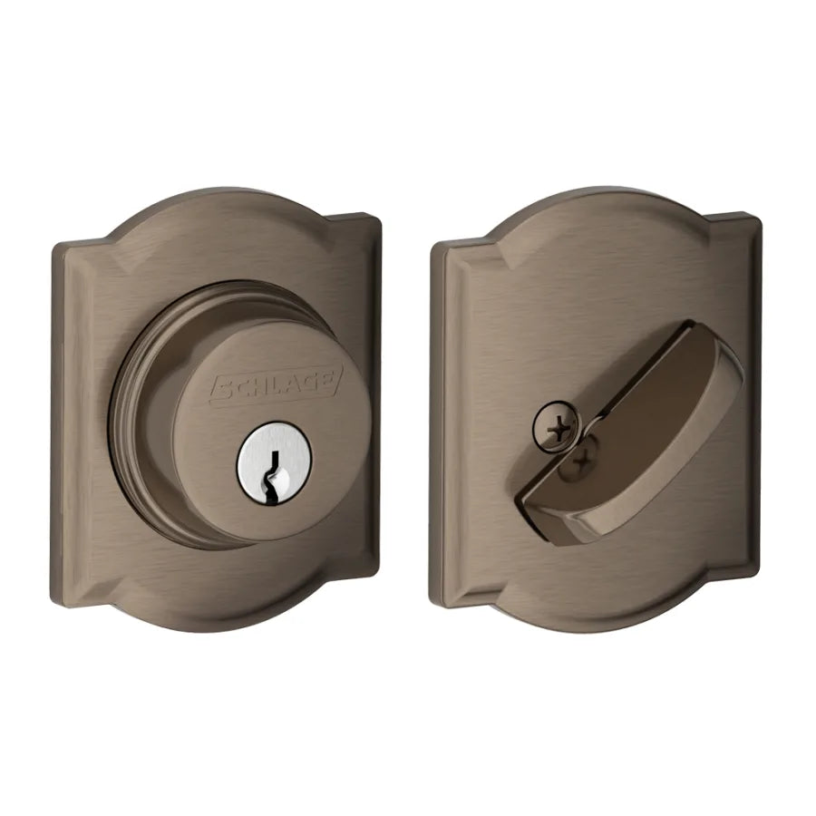 Schlage B Series Single Cylinder Deadbolt - Satin Brass