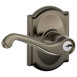 Schlage Flair Single Cylinder Keyed Entry Door Lever Set with Decorative Camelot Trim