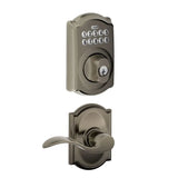 Schlage Camelot Single Cylinder Electronic Keypad Deadbolt with Passage Accent Lever and Decorative Camelot Trim