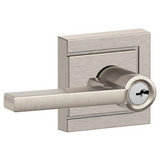 Schlage Latitude Single Cylinder Keyed Entry Door Lever Set with Upland Trim