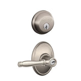 Schlage Birmingham Single Cylinder Keyed Entry Door Lever Set and Deadbolt Combo with Wakefield Rose