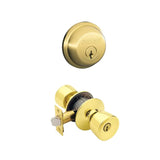 Schlage Bell Single Cylinder Keyed Entry Door Knob Set and Deadbolt Combo