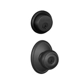 Schlage Georgian Single Cylinder Keyed Entry Door Knob Set and Deadbolt Combo with Wakefield Rose