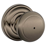 Schlage Residential F40 - Privacy Lock - Andover Knob, 16080 Latch and 10027 Strike-Andover Rose