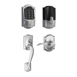 Schlage Encode WiFi Enabled Electronic Keypad Deadbolt with Left Handed Camelot Entry Handleset and Accent Lever