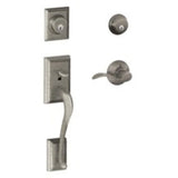 Schlage Accent Right Handed Double Cylinder Keyed Entry Handleset with Addison Rose from the F-Series
