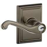 Schlage Flair Single Cylinder Keyed Entry Door Lever Set with Decorative Addison Trim