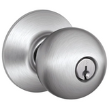 Schlage Residential F80 - Storeroom Lock - Orbit Knob, C Keyway with 16211 Latch and 10063 Strike