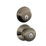 Schlage Plymouth Single Cylinder Keyed Entry Door Knob Set and Deadbolt Combo