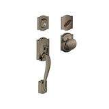 Schlage Camelot Sectional Single Cylinder Keyed Entry Handleset with Plymouth Knob with Decorative Camelot Trim