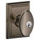 Schlage Siena Keyed Entry Single Cylinder Door Knob Set with Decorative Addison Trim