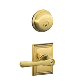 Schlage Avila Single Cylinder Keyed Entry Door Lever Set and Deadbolt Combo with Addison Rose