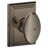 Schlage Residential F10 - Siena Knob Passage Lock with 16080 Latch and 10027 Strike - Addison Rose