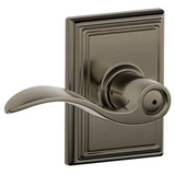 Schlage Accent Privacy Door Lever Set with Decorative Addison Trim