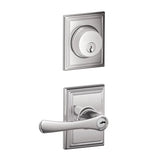 Schlage Avila Single Cylinder Keyed Entry Door Lever Set and Addison Deadbolt Combo with Addison Rose