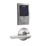 Schlage Connect Century Touchscreen Electronic Deadbolt with Z-Wave Plus Technology and Passage Latitude Lever