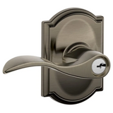 Schlage Accent Single Cylinder Keyed Entry Door Lever Set with Decorative Camelot Trim