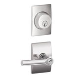 Schlage Broadway Single Cylinder Keyed Entry Door Lever Set and Century Deadbolt Combo with Century Rose