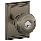 Schlage Residential F51A - Entry Lock - Georgian Knob, C Keyway with 16211 Latch and 10063 Strike - Addison Rose