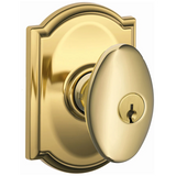 Schlage Siena Keyed Entry Single Cylinder Door Knob Set with Decorative Camelot Trim