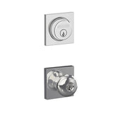Schlage Plymouth Single Cylinder Keyed Entry Door Knob Set and Collins Deadbolt Combo with Collins Rose