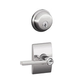 Schlage Latitude Single Cylinder Keyed Entry Door Lever Set and Deadbolt Combo with Century Rose