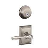 Schlage Birmingham Single Cylinder Keyed Entry Door Lever Set and Deadbolt Combo with Addison Rose