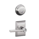 Schlage Latitude Single Cylinder Keyed Entry Door Lever Set and Deadbolt Combo with Addison Rose