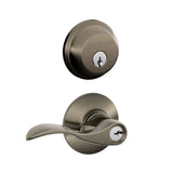 Schlage Accent Single Cylinder Keyed Entry Door Lever Set and Deadbolt Combo