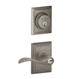 Schlage Accent Single Cylinder Keyed Entry Door Lever Set and Addison Deadbolt Combo with Addison Rose