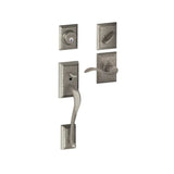 Schlage Addison Left Handed Sectional Single Cylinder Keyed Entry Handleset with Accent Lever with Decorative Addison Trim