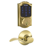 Schlage Connect Camelot Touchscreen Electronic Deadbolt with Z-Wave Plus Technology and Passage Accent Lever