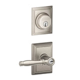 Schlage Birmingham Single Cylinder Keyed Entry Door Lever Set and Addison Deadbolt Combo with Addison Rose