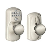 Schlage Plymouth Keypad Entry with Flex-Lock Door Knob Set with Plymouth Interior Knob