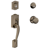 Schlage Camelot Double Cylinder Handleset with Georgian Interior Knob from the F-Series