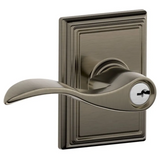 Schlage Accent Single Cylinder Keyed Entry Door Lever Set with Decorative Addison Trim