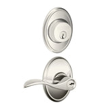 Schlage Accent Single Cylinder Keyed Entry Door Lever Set and Wakefield Deadbolt Combo with Wakefield Rose