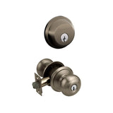 Schlage Georgian Single Cylinder Keyed Entry Door Knob Set and Deadbolt Combo