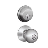 Schlage Orbit Single Cylinder Keyed Entry Door Knob Set and Deadbolt Combo