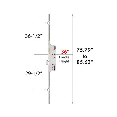 REPLACEMENT KIT FOR FUHR 77-1/2 INCH AUTO ROLLER MULTIPOINT LOCK ...