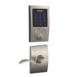 Schlage Connect Century Touchscreen Electronic Deadbolt with Z-Wave Plus Technology and Passage Accent Lever and Decorative Century Trim