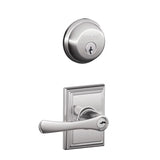 Schlage Avila Single Cylinder Keyed Entry Door Lever Set and Deadbolt Combo with Addison Rose