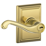 Schlage Flair Single Cylinder Keyed Entry Door Lever Set with Decorative Addison Trim