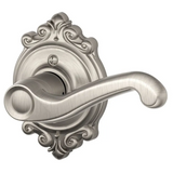 Schlage Flair Right Handed Non-Turning One-Sided Dummy Door Lever with Decorative Brookshire Trim