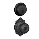 Schlage Georgian Single Cylinder Keyed Entry Door Knob Set and Deadbolt Combo with Brookshire Rose